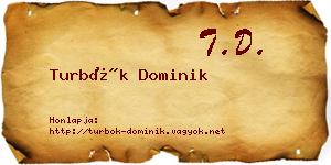 Turbók Dominik névjegykártya